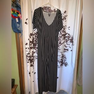 Black pinstripe jumpsuit